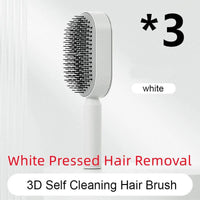 Mandotos self-cleaning hair brush with scalp massage features, shown with ergonomic handle and flexible bristles for gentle cleansing.