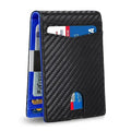 Mandotos Slim RFID Leather Wallet with card slots and sleek design, black leather finish for secure everyday use.