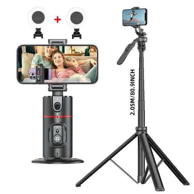 Mandotos Smart Tracking Camera Stand with adjustable mount and sleek design for stable, hands-free video recording and monitoring.