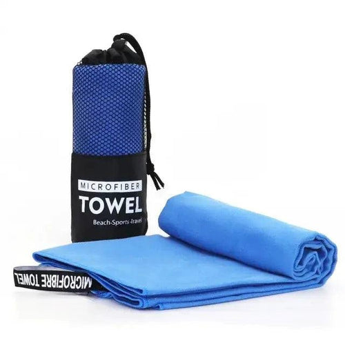 Mandotos Speedy Absorb Microfiber Towel spread out, showing its soft, quick-drying fabric ideal for travel and outdoor activities.