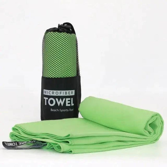 Mandotos Speedy Absorb Microfiber Towel shown in vibrant color, lightweight and quick-drying for travel and outdoor activities.