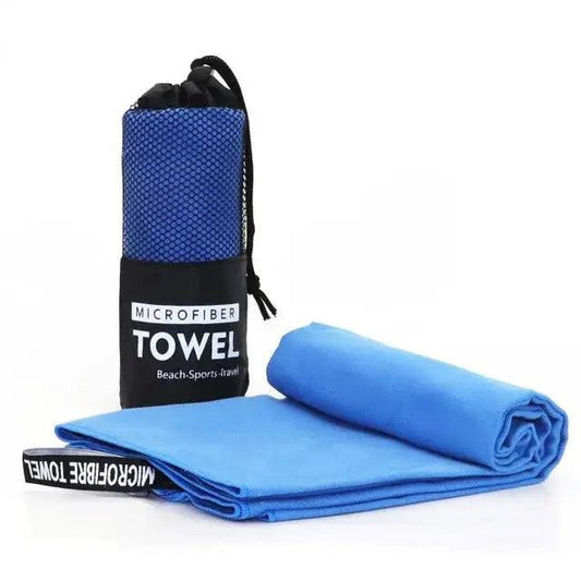 Mandotos Speedy Absorb Microfiber Towel spread out, showing its soft, lightweight fabric designed for quick drying and compact storage.