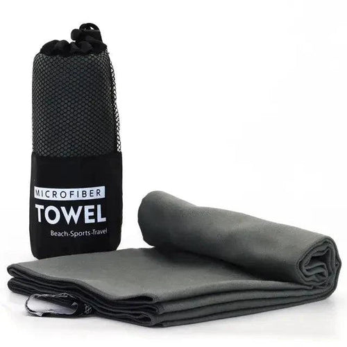 Mandotos Speedy Absorb Microfiber Towel spread out, showing its lightweight, soft, quick-drying fabric ideal for travel and sports.