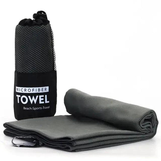 Mandotos Speedy Absorb Microfiber Towel spread out, showing its lightweight, soft, quick-drying fabric ideal for travel and sports.