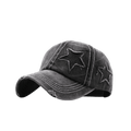 Mandotos star denim baseball cap with adjustable strap and embroidered star design on front, casual headwear for men and women.