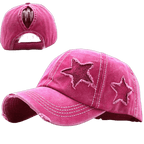 Mandotos star denim baseball cap with adjustable brim and embroidered star design, casual headwear for everyday wear.