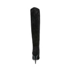 Mandotos stiletto heels with pleated design and high over-the-knee length, stylish women's boots on a white background.