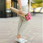 Mandotos Summer Elegance drawstring trousers featuring lightweight fabric and relaxed fit, perfect for warm weather wear.