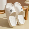 Mandotos men's and women's summer slippers with print of a little bear, non-slip soft indoor bathroom casual sandals for dormitory and couple wear.