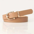 Mandotos Tally vegan leather belt with sleek design and adjustable buckle, perfect for casual and formal wear.