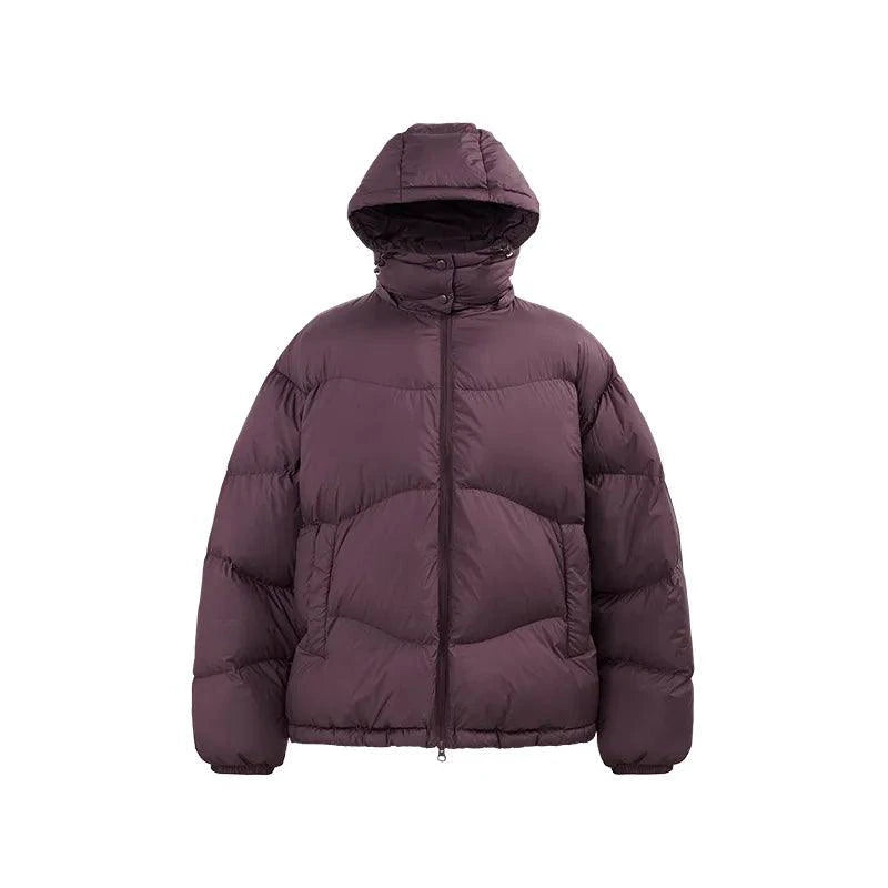 Mandotos thin and portable puff down jacket with solid color, hooded, lightweight and insulated for cold weather.