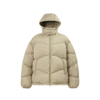 Mandotos thin and portable puff down jacket with solid color and hood, lightweight and warm for casual wear.