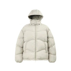 Mandotos thin and portable puff down jacket with solid color, hooded and lightweight for cold weather wear.