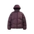 Mandotos thin, portable puff down jacket in solid color with hood, lightweight and warm for cold weather.