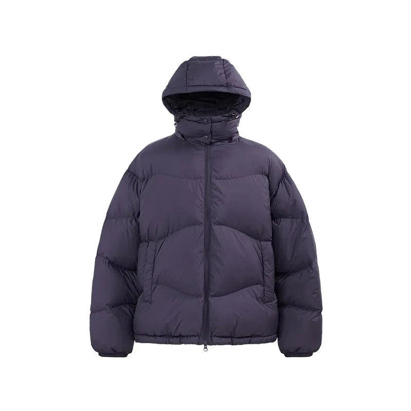 Mandotos thin and portable puff down jacket in solid color with hood, lightweight and cozy for cold weather.