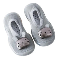 Mandotos toddler shoes in soft fabric with Velcro straps, featuring cute colorful designs and comfortable rubber soles.