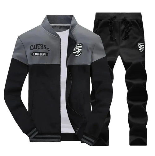 Mandotos two-piece men's casual pants and sweater set, featuring comfortable fabric for everyday wear.