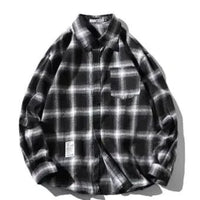 Unisex checkered long sleeve shirt by MANDOTOS featuring a classic pattern and button-up front in casual style