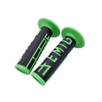Mandotos UrbanCycle lock-on grips for bicycles, black rubber handles with silver metal clamps for secure grip and comfort.