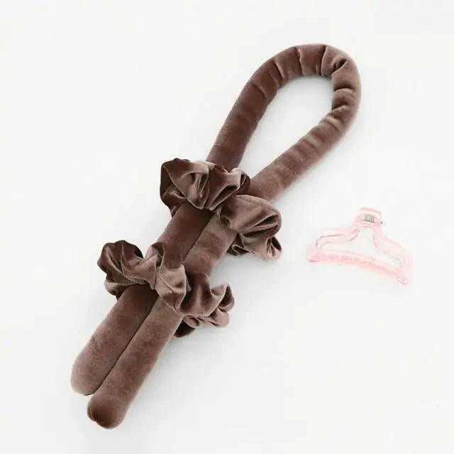 Mandotos Velvet No-Heat Curling Kit with soft velvet rollers for damage-free curls and all-day comfort.