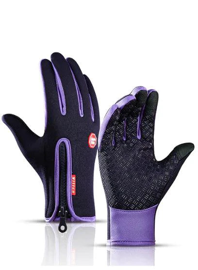 MANDOTOS WarmRide Touch Gloves in black with touchscreen fingertips, designed for warmth and easy device use.