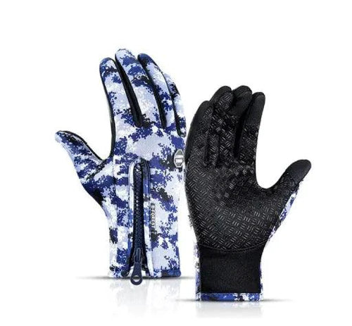 Mandotos WarmRide Touch Gloves in black, featuring touchscreen-compatible fingertips and soft knit material for winter warmth.