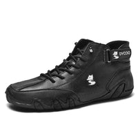 Mandotos Winter Rider leather boots featuring durable leather, sturdy soles, and stylish design for cold weather wear.