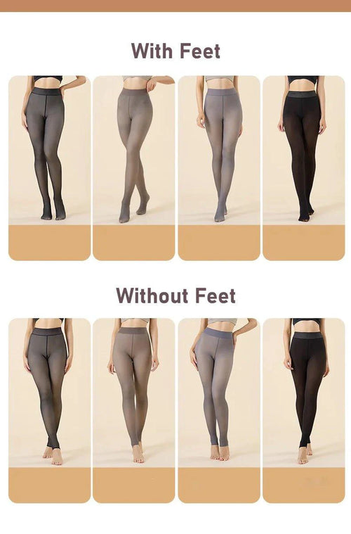 Mandotos winter velvet fleece thermal tights, high waist slim pantyhose, soft and warm for cold weather wear.