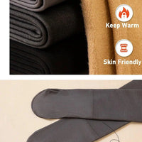Mandotos winter velvet fleece thermal tights, high waist slim pantyhose in black, designed for warmth and comfort.