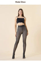 Mandotos winter velvet fleece thermal tights, high waist slim pantyhose, soft and warm for cold weather.