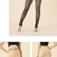 Mandotos winter velvet fleece thermal tights, high waist slim pantyhose, soft and warm for cold weather.