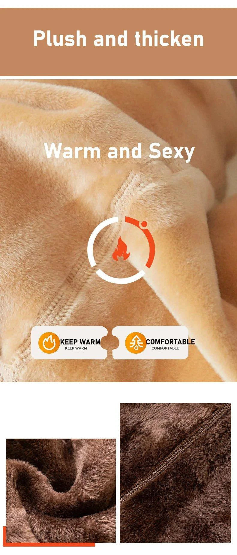 Mandotos winter warmth high waist thermal tights showing a sleek, slim fit design perfect for cold weather.