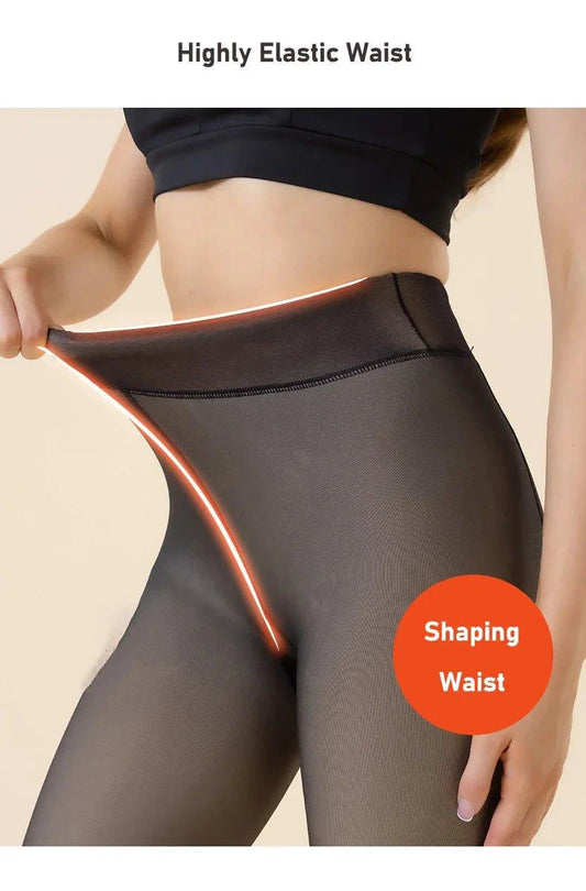 Mandotos winter warmth high waist thermal tights, slim fit and sexy, designed for cold weather comfort and style.