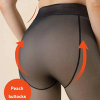 Mandotos Winter Warmth high waist thermal tights, sexy slim fit, black, stretchy fabric, designed for cold weather comfort and style.
