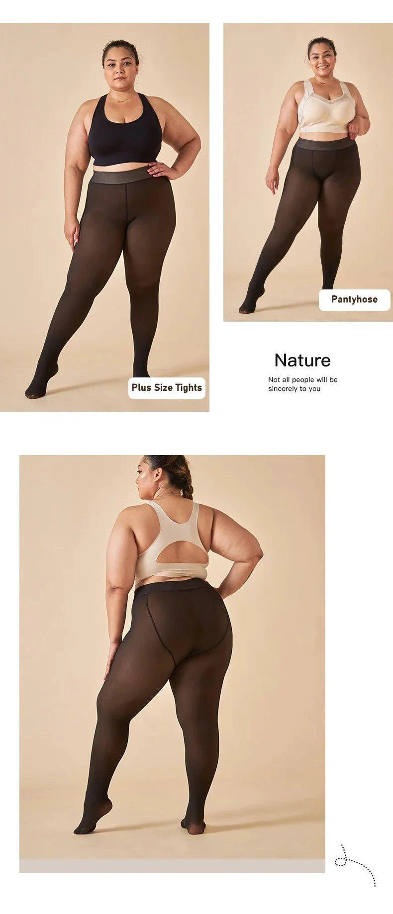 Mandotos Winter Warmth High Waist Thermal Tights showing a sleek, slim fit design perfect for cold weather.
