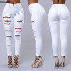 Mandotos women's 2026 high waist stretch skinny ripped washed denim jeans, casual Y2K style pants for women