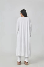 Women's 3-piece cozy lounge set from MANDOTOS featuring a pajama top, bottoms, and matching cardigan in soft, comfortable fabric.