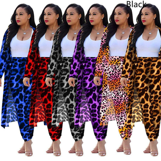 Women's long-sleeved leopard print suitcoat by MANDOTOS, stylish tailored blazer with bold animal print fabric.