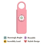 Mandotos women's self-defense safety alarm with keychain and flashing light, portable personal safety device for women.