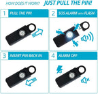 Mandotos women's self-defense safety alarm with keychain, compact device for personal security and easy accessibility