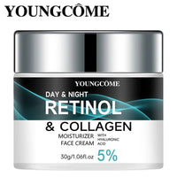 Mandotos YoungCOME Retinol Cream jar showing smooth, nourishing cream designed to improve skin elasticity and texture.