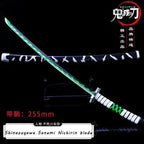 Mandotos Zenitsu Agatsuma katana toy with yellow and black handle, detailed blade, perfect for anime cosplay or display.