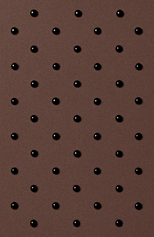 Brown textured fabric with black polka dots, ideal for fashion accessories or gift wrapping