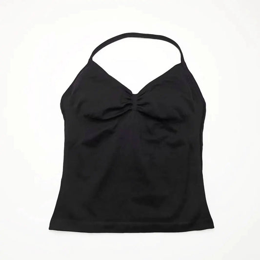 NCLAGEN Impact longline strappy sports yoga vest for women with open back design, ideal for gym, running, and workout activities.
