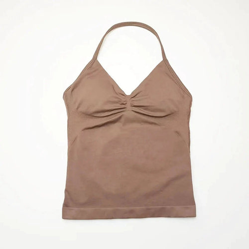 NCLAGEN Impact longline strappy women's yoga vest with open back design, ideal for gym, running, and workout activities.