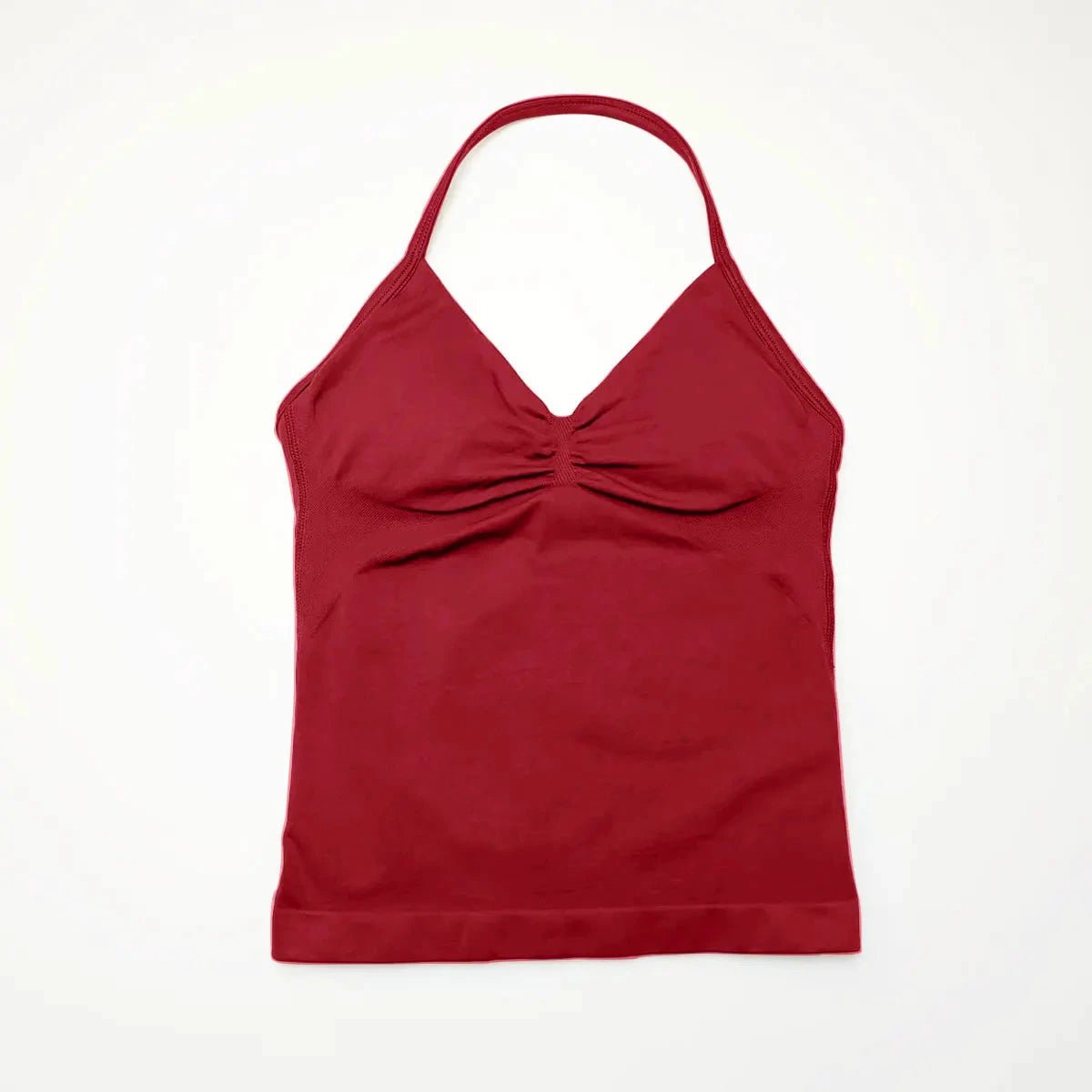 NCLAGEN Impact longline strappy sports yoga vest with open back, women's fitness tank top for gym, running, and workout sessions.