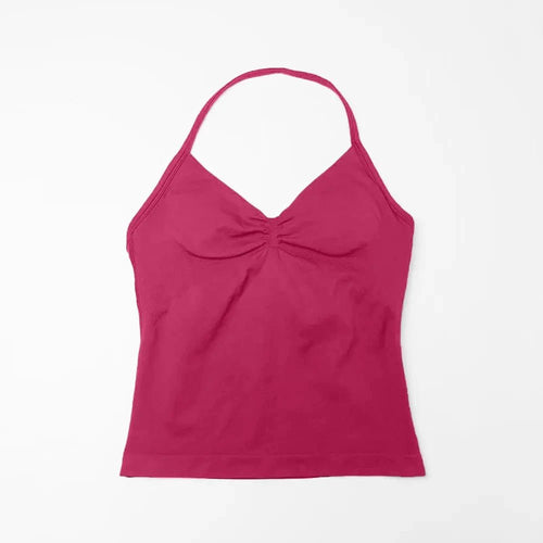 NCLAGEN Impact longline strappy sports yoga vest for women with open back design, ideal for gym, running, and workout sessions.