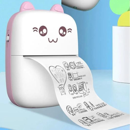 Portable mini Bluetooth WiFi label printer for mobile phones, ideal for notes, photos, and quick printing on the go.