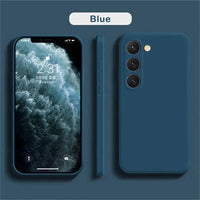 Luxury silicone case for Samsung Galaxy S24/S20/S21/S22/S23 and Note 10/20, featuring sleek design and premium liquid protection.
