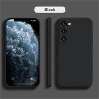 Luxury silicone phone case for Samsung Galaxy S24/S20/S21/S22/S23 and Note 10/20, featuring a sleek design and liquid protection.